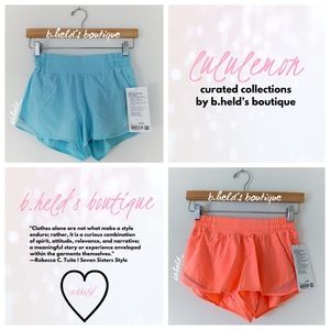 🧁🩵🌅 lululemon Icing Blue Sunset Hotty Hot Lined Short 2.5" Bundle Size 4 NWT